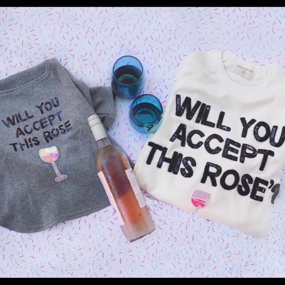 BOW&DRAPE Will you accept this rosé?Pet Sweatshirt